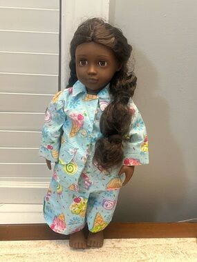 Blue Ice Cream Print Pajama Set for Dolls